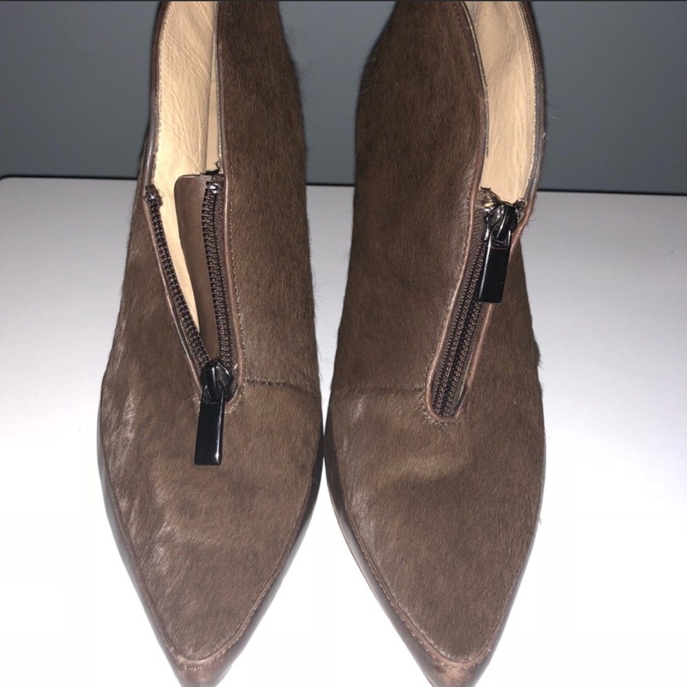 Brown fur boots